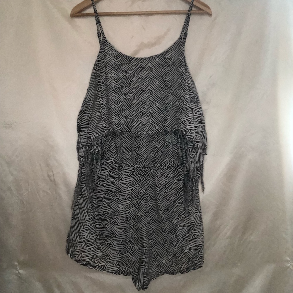 Volcom back and white tassel romper